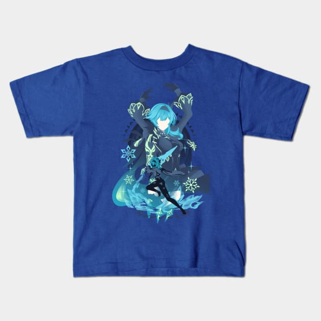 Eula Dance of the Shimmering Wave Kids T-Shirt by plonkbeast